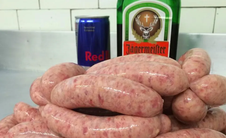 re bull and jagermeister sausages