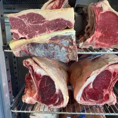 sides of beef in fridge