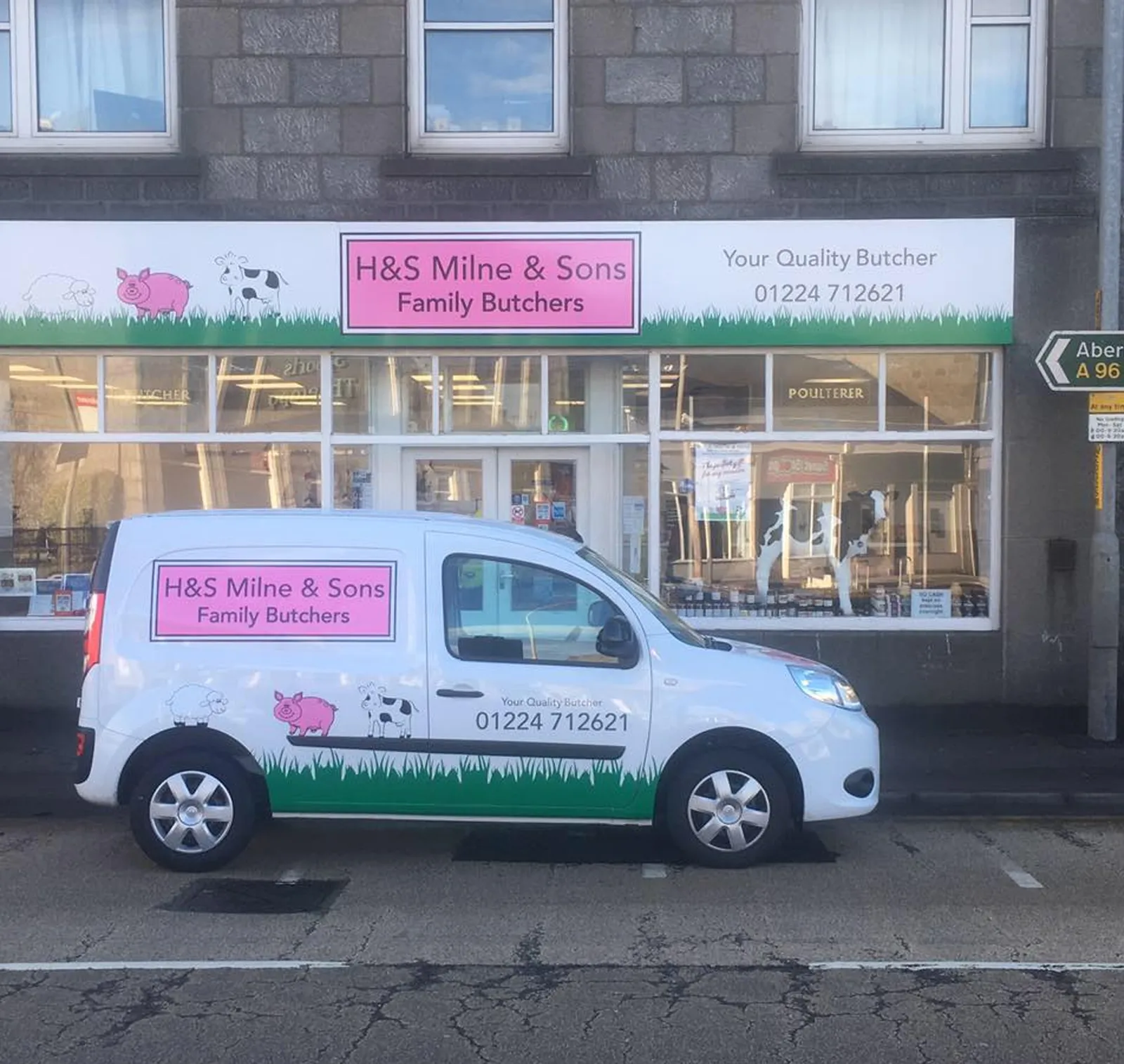 butchers shop and van